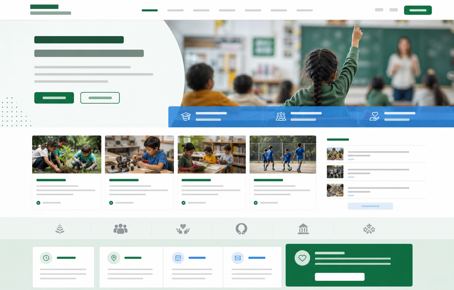 Modèle de site vitrine pour école, ONG et institution